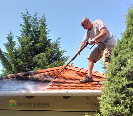 Magasnyomású gépi mosás, viacolor tisztítás, tető tisztítás Siófokon és környékén.